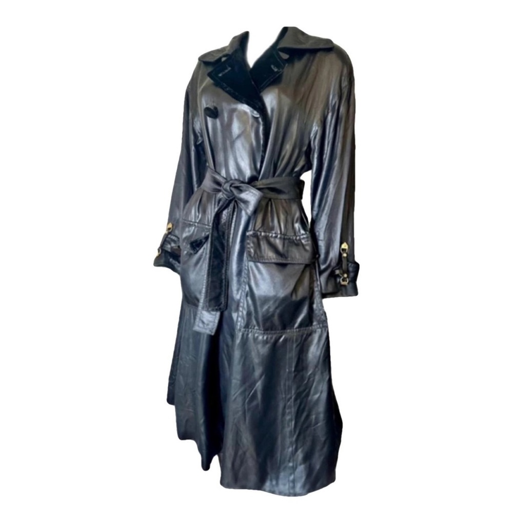 SOLD Dior Vintage vegan leather double breasted trench coat
